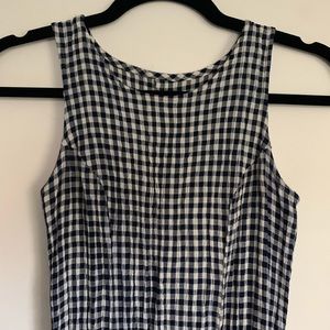 Vintage Navy and White Gingham Maxi Dress
